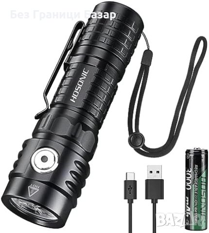 Нов Ултра Ярък HOSONIC EC11 Фенер - 1975lm, 7 Режима, Компактен лек