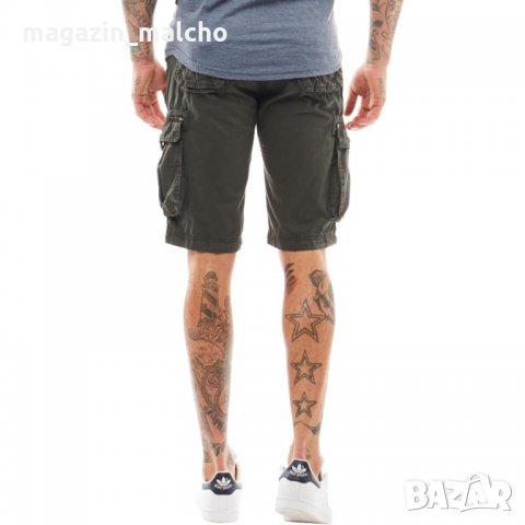 МЪЖКИ КЪСИ ПАНТАЛОНИ – Crosshatch Norbury Twill Cargo Shorts Raven; размер: W30, снимка 2 - Къси панталони - 28576239