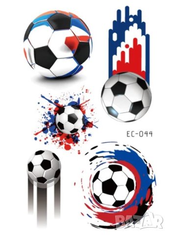 Водоустойчиви детски татуировки с футболни топки, снимка 9 - Други - 43393732
