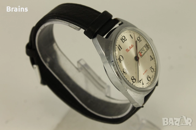 Руски Ръчен Часовник SLAVA Червен Надпис 2628 Със 26 Камъка, снимка 6 - Мъжки - 51772993