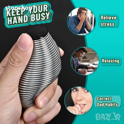 Метални играчки за пружини Kastwave Fidget за възрастни, 20 фунта от неръждаема стомана, топка за ст