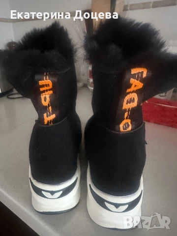 Черни боти с пух, снимка 3 - Дамски боти - 53422866