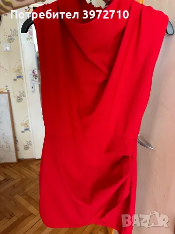 Червена къса рокля , снимка 4 - Рокли - 48570179
