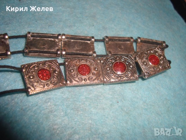 СРЕБРИСТО КОЛИЕ КРАСИВО ОРНАМЕНТИРАНО с ВГРАДЕН ЩАТАЛИН ЕТНОГРАФСКИ РЕТРО СТИЛ 26831, снимка 7 - Колиета, медальони, синджири - 34839943
