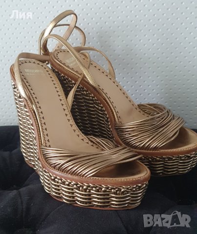 Moschino сандали с платформа естествена кожа