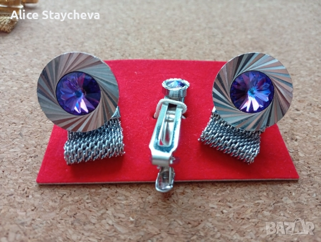 Мъжки ръкавели и щипка за вратовръзка, сребристи