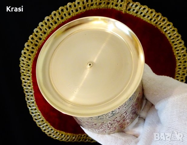 Бронзова захарница,клетъчен емайл Британска Индия, снимка 6 - Антикварни и старинни предмети - 38459932