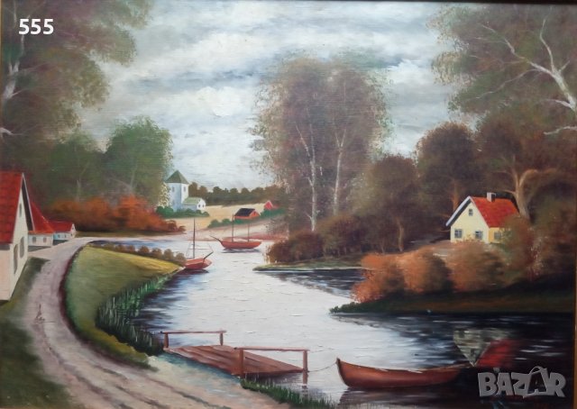 Картина масло - пейзаж 1945 год., снимка 6 - Картини - 43785469