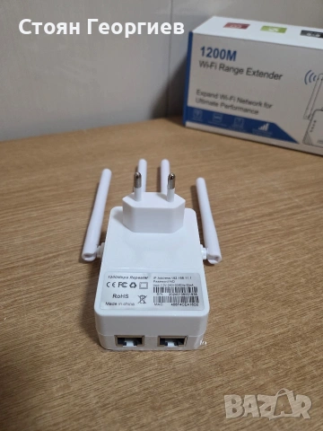 Wi-Fi усилвател / повторител – Dual Band 1200M (2.4GHz +.Поддържа 2.4G Wi-Fi усилвател / повторител, снимка 2 - Рутери - 53471334