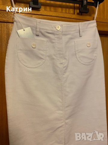 Бяла кадифена пола, снимка 2 - Поли - 28236220