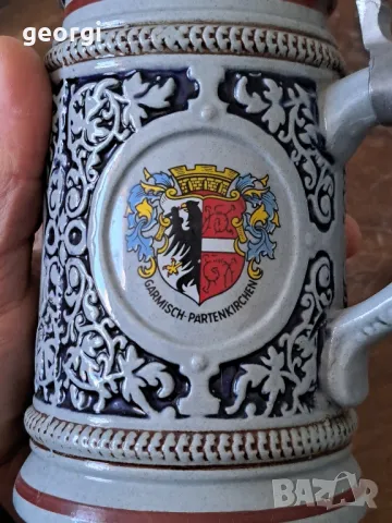 колекционерска немска халба с калаен похлупак   19/2, снимка 4 - Колекции - 49096480