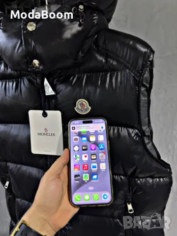 Moncler черен лак мъжки елек, снимка 2 - Комплекти - 48678526