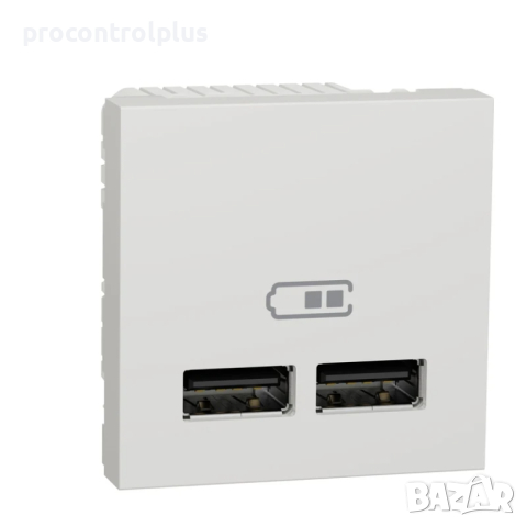 Продавам Двойно USB зарядно тип А, 2M, бял SCHNEIDER ELECTRIC Unica NEW, снимка 1 - Други - 44878822