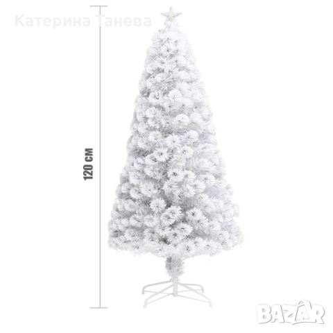 Изкуствена коледна елха - бяла, снимка 4 - Декорация за дома - 51885925