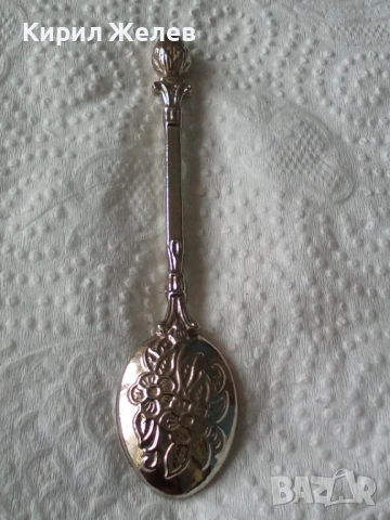 Лъжичка гравирани флорални мотиви 53818, снимка 3 - Антикварни и старинни предмети - 53578118