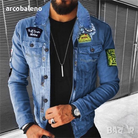 Мъжко дънково яке от удебелен деним в плюшен стил, 4цвята, снимка 3 - Якета - 39733064