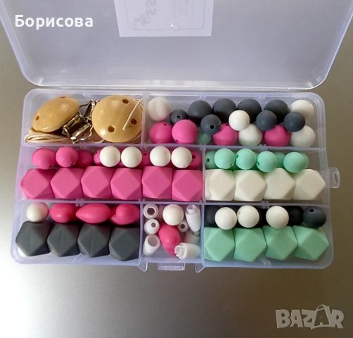 Кутии със силиконови мъниста за бебешки залъгалки, снимка 1 - Други - 36979252