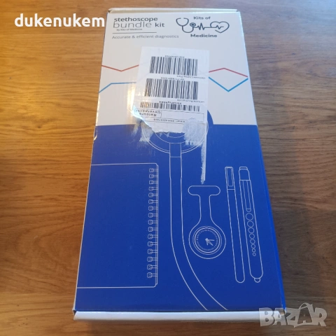 Медицински комплект със стетоскоп, с калъф, фенерче, химикал, бележник и часовник, снимка 11 - Уреди за диагностика - 53071214