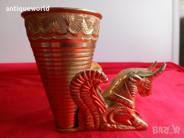 Стара ПЕРСИЙСКА Ритонна Чаша с Позлата , РИТОН, снимка 2 - Антикварни и старинни предмети - 43757730