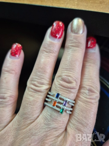 комплект сребърни гривна и пръстен, снимка 3 - Бижутерийни комплекти - 53118065