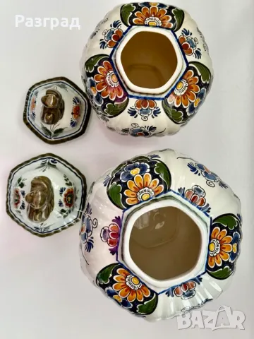 Две вази / урни Royal Delft Polychrome, снимка 5 - Вази - 49869738