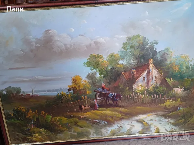 Голяма маслена картина с подпис от автора., снимка 10 - Картини - 47542567