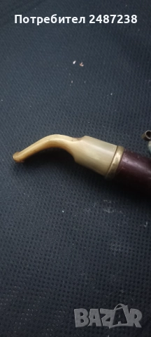 Стара лула с еделвайси,среб, снимка 3 - Антикварни и старинни предмети - 52852928