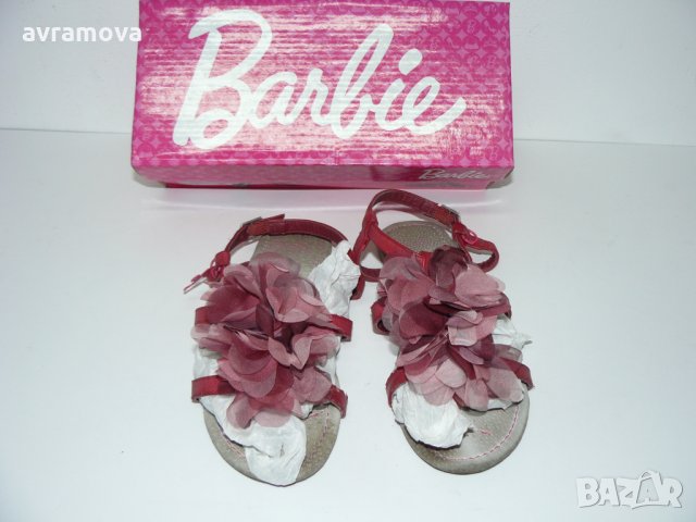 Barbie сандали, естествена кожа, текстил богато цвете – 32 номер, снимка 3 - Детски сандали и чехли - 28723193