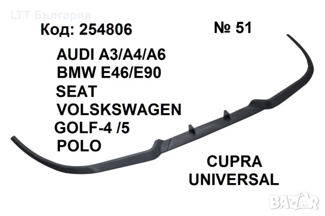 Универсален лип-спойлер тип "Cupra", снимка 2 - Аксесоари и консумативи - 43728481