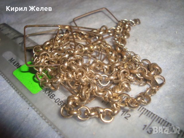 ПОЗЛАТЕНО АРТИСТИЧНО ВИНТИДЖ КОЛИЕ ОГЪРЛИЦА от НЕРЪЖДАЕМА СТОМАНА с РЕТРО ВЕРИЖКА РЯДКА ПЛЕТКА 31449, снимка 4 - Колиета, медальони, синджири - 38055942