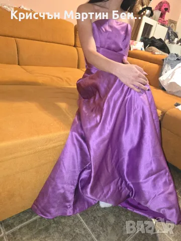 Дълга сатен коприна   рокля. , снимка 12 - Рокли - 40257578