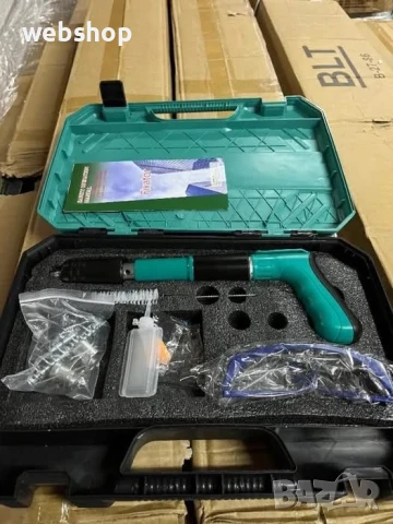 Ръчен пистолет за пирони KraftRoyal, 5 регулируеми стъпки, нисък шум, 33,5x11 см