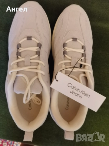 Нови маркови маратонки Calvin Klein Jeans Retro Tennis Low Mg Mix велур 43, снимка 3 - Маратонки - 52096407