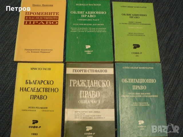 Правна литература, учебници Промените в наследственото право и др.