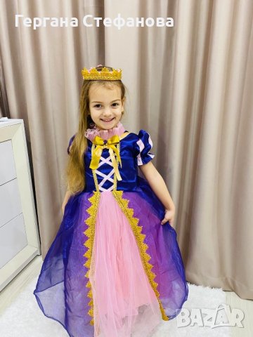 Рокля Рапунцел с обръч и аксесоари Размери -2/3г.3/4г,4/5г.5/6г.6/7г.7/8г.9/10г. Цена-62 лв, снимка 2 - Детски рокли и поли - 44102964