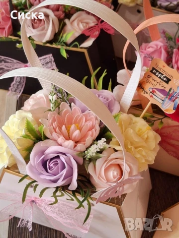 Чанти със сапунени цветя от пластичен сапун , снимка 9 - Подаръци за жени - 50499066