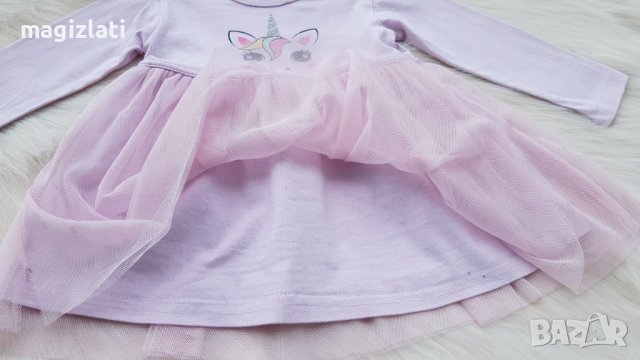 Бебешка рокля с тюл Еднорог 4-6 месеца, снимка 2 - Бебешки рокли - 40224318