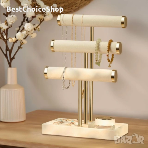 Луксозна стойка за бижута – 3 нива (T-Bar), снимка 6 - Други - 53244936