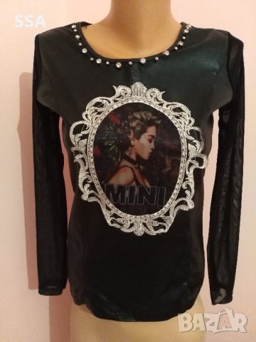 Дамска блуза с мрежест гръб, снимка 1 - Блузи с дълъг ръкав и пуловери - 28514869