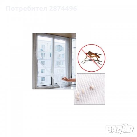 1730 Мрежа за прозорци против насекоми с велкро лента, снимка 6 - Други стоки за дома - 34658979