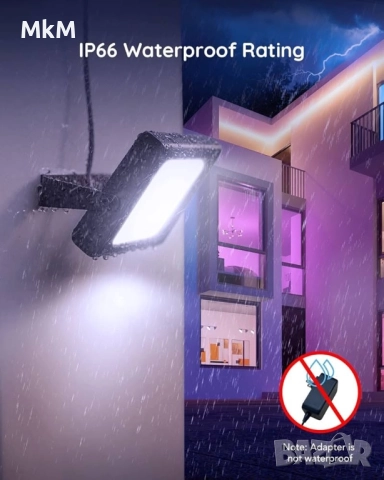 WiFi RGBICWW LED Външни Прожектори Govee Flood Lights - 46р Комплект, снимка 10 - Външни лампи - 52368564