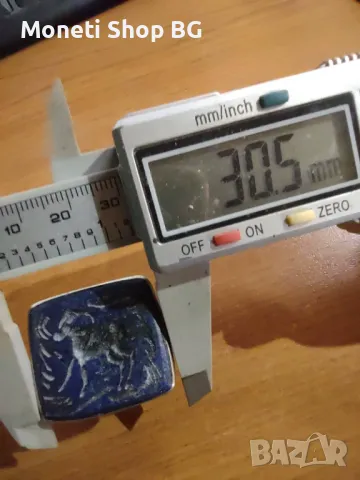 Стар печат с гема от Лазурит, снимка 3 - Антикварни и старинни предмети - 49427657