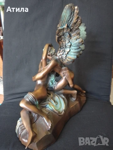 скулптура Купидон и Психея 29/29 см, снимка 3 - Статуетки - 51324515