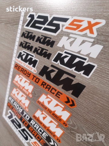 КТМ стикери - 17бр. KTM 125 SX - лист А4, снимка 5 - Аксесоари и консумативи - 51433291