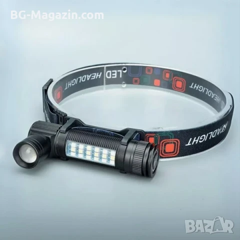 Акумулаторен LED челник за глава и ръчен фенер 2в1 за риболов къмпинг лов туризъм работа аварии, снимка 7 - Къмпинг осветление - 50938425