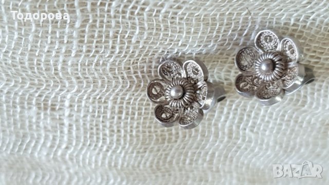 Старинни сребърни филигранни обици