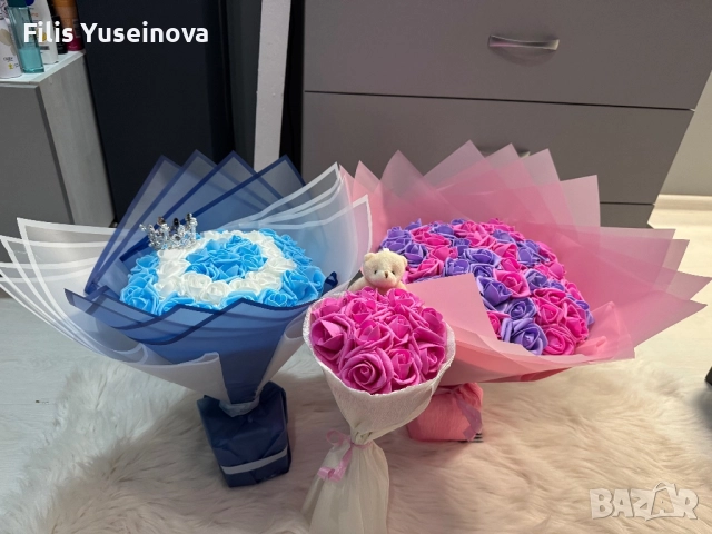 Букети от вечни рози , снимка 6 - Изкуствени цветя - 51757187