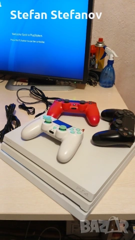 С ГАРАНЦИЯ 1Г Sony PlayStation 4 Pro White бял PS4 1TB профилактиран проверен Play Station SW 11.52