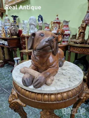 Уникална голяма антикварна колекционерска английска дървена фигура статуетка , снимка 4 - Статуетки - 50153420