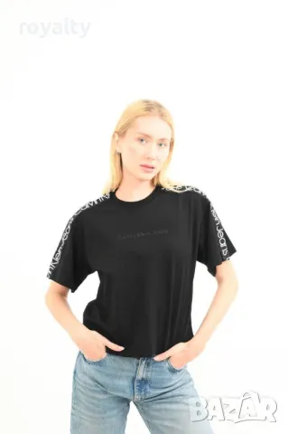 Calvin Klein дамска черна тениска , снимка 2 - Тениски - 49090094